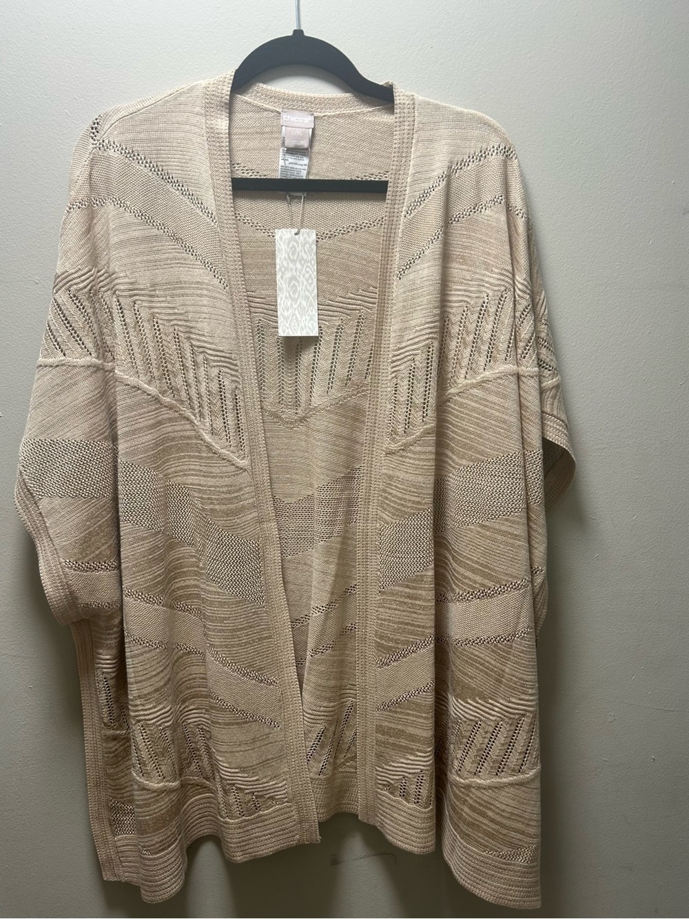 Chico’s Light Beige Open-Front Women's Knit